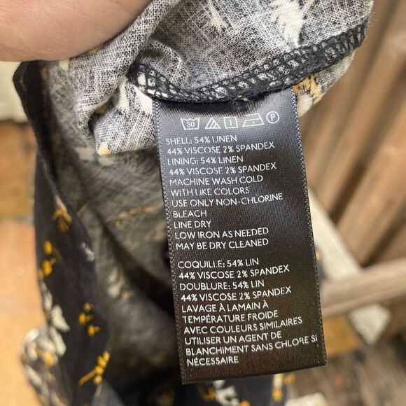 Urban Outfitters Women's Colette Stretch Linen Mini Dress in Black Size US 4 - Picture 9 of 9